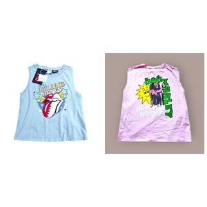 New Zara Musician Band Graphic Tank Tops Bundle Rolling Stones Bob Marley 11-12